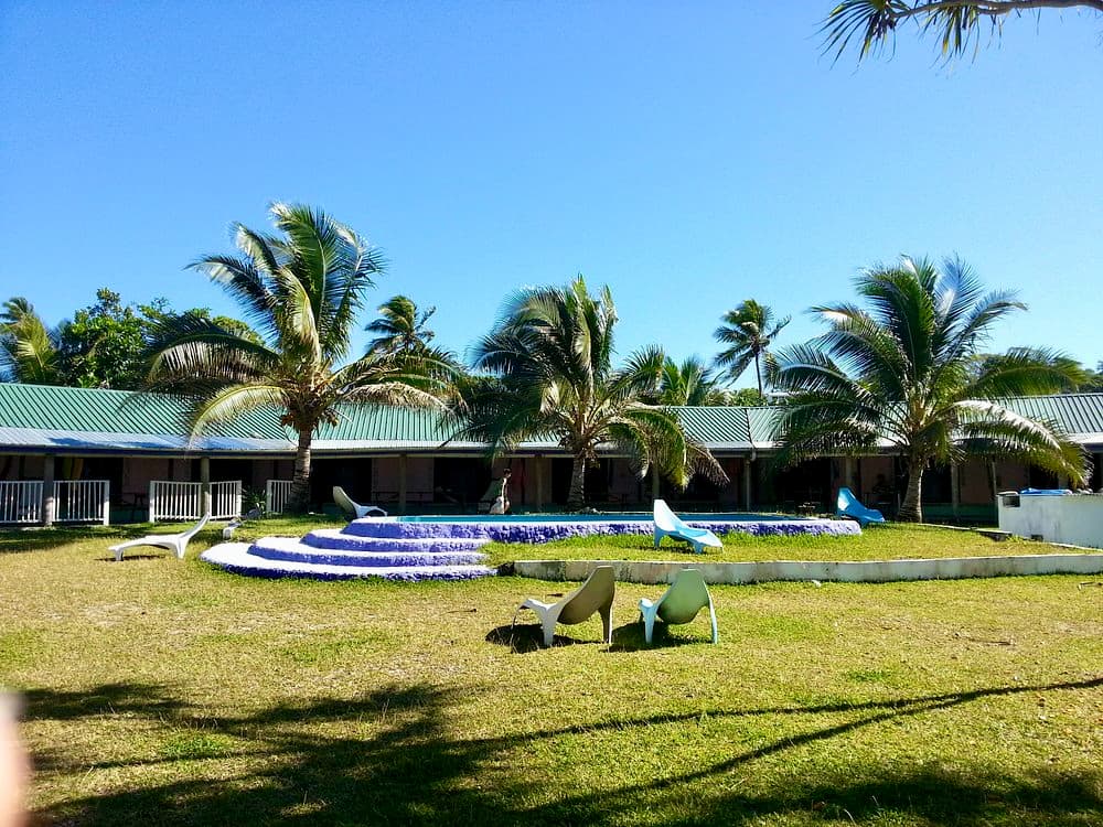 Courtyard and pool area at Blue Pango Guesthouse